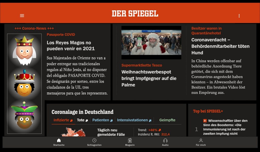 Noticia en Der Spiegel